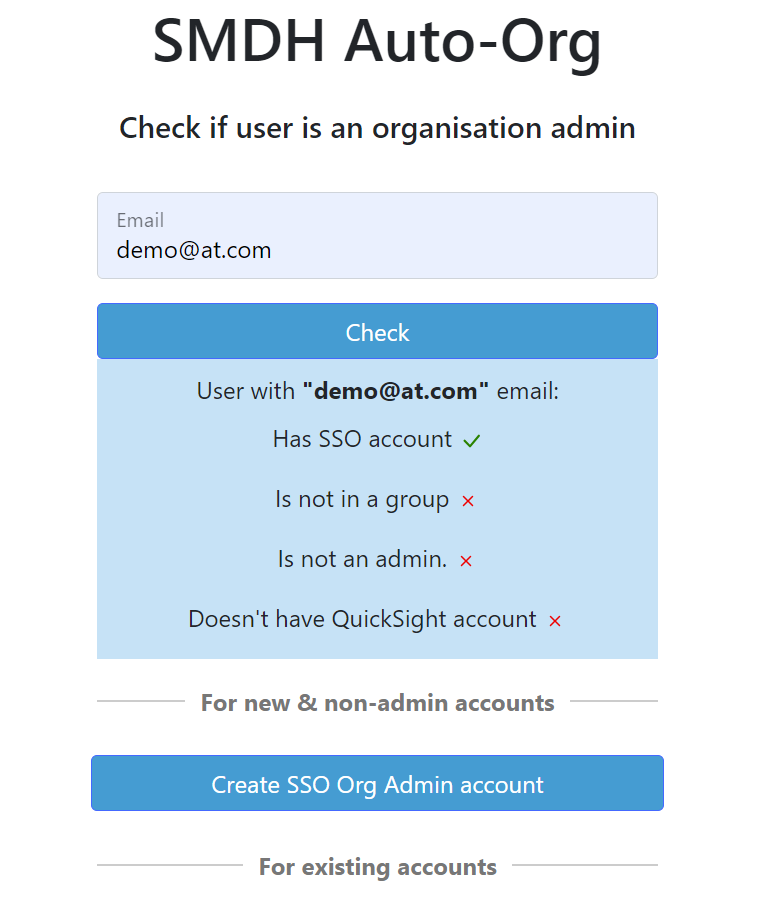 Auto Org Checked email